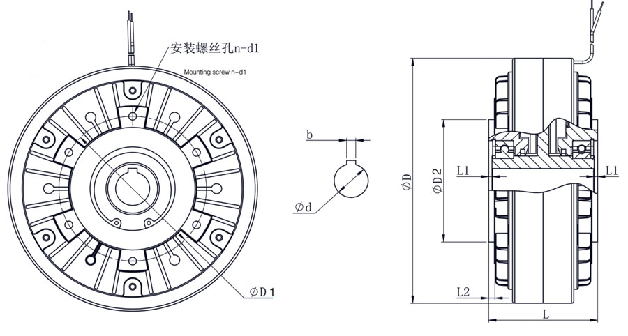 FZK磁粉制動(dòng)器外形圖